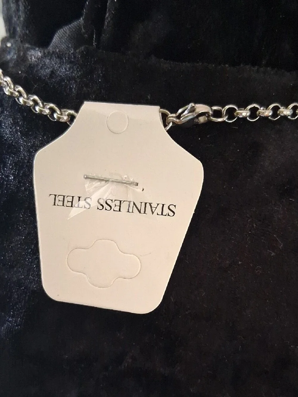 Stainless Steel Chain Necklace with Tribal Pendant.